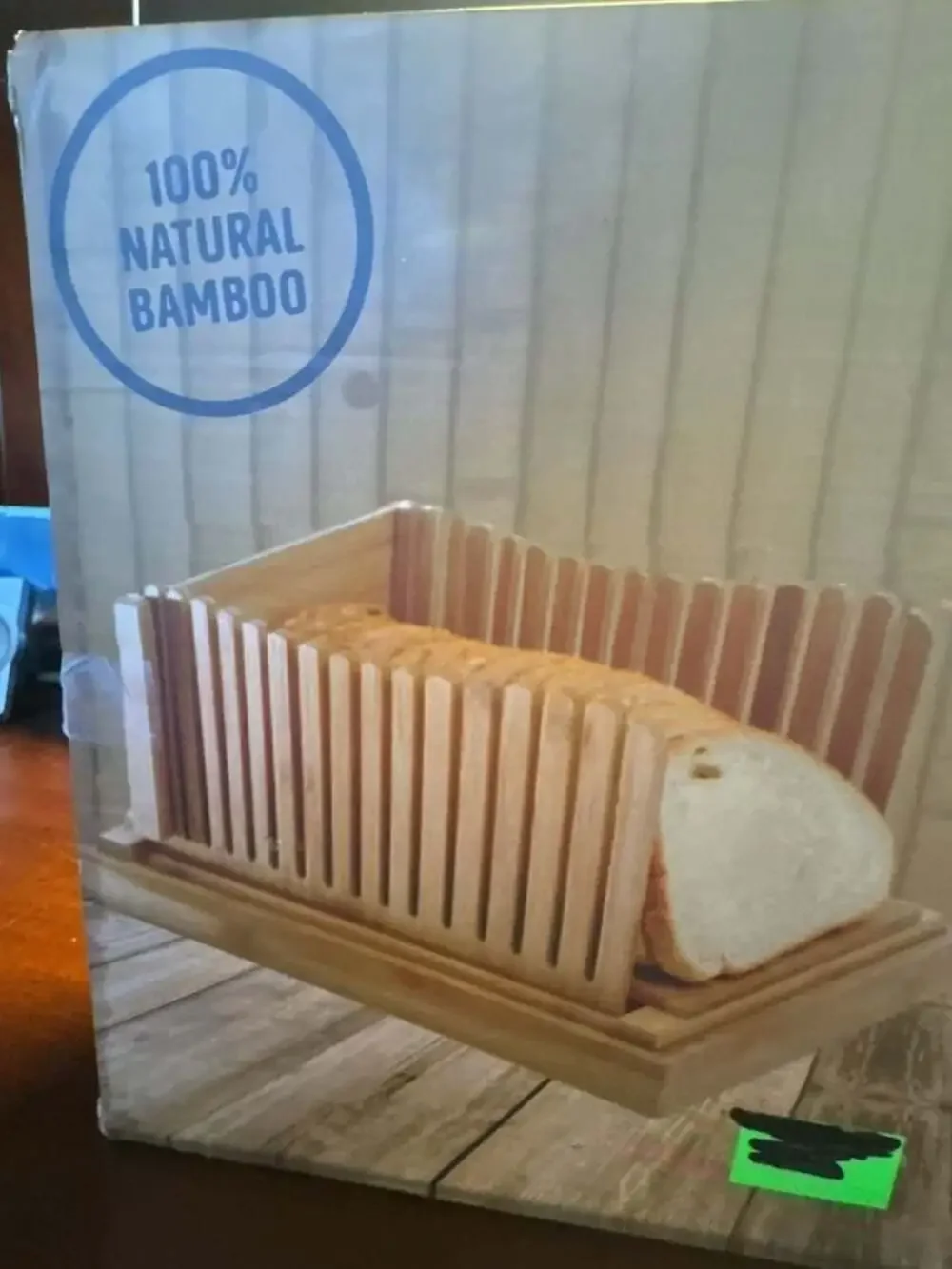 Kitchen Seven Bamboo Bread Slicer with Crumb Tray